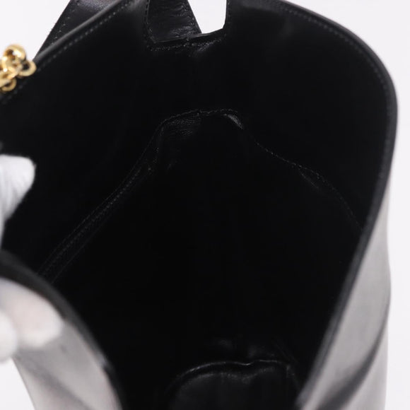 CELINE Shoulder Bag Leather Black Gold Auth bs35960V