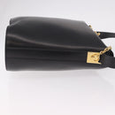 CELINE Shoulder Bag Leather Black Gold Auth bs35960V-4