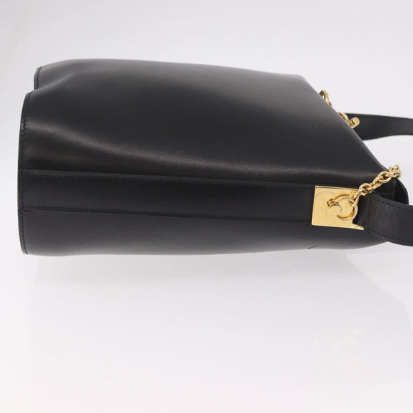 CELINE Shoulder Bag Leather Black Gold Auth bs35960V