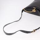 CELINE Shoulder Bag Leather Black Gold Auth bs35960V-7