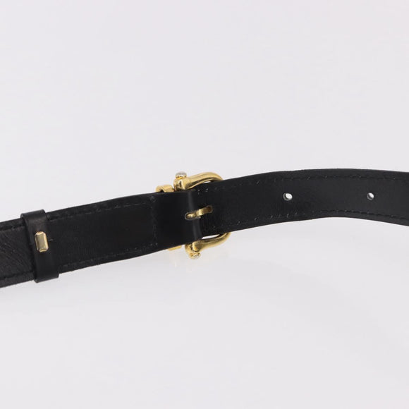 CELINE Shoulder Bag Leather Black Gold Auth bs35960V