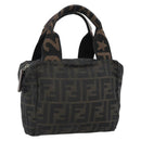 FENDI Zucca Canvas Hand Bag Brown Auth bs35961-1