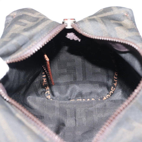 FENDI Zucca Canvas Hand Bag Brown Auth bs35961