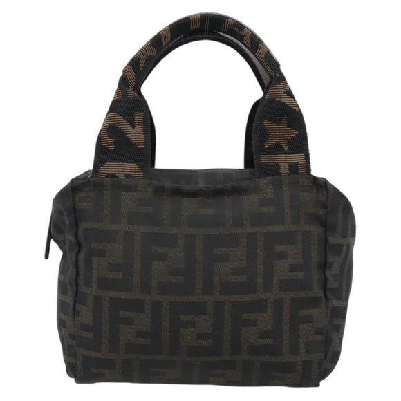 FENDI Zucca Canvas Hand Bag Brown Auth bs35961