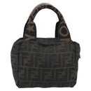 FENDI Zucca Canvas Hand Bag Brown Auth bs35961-2