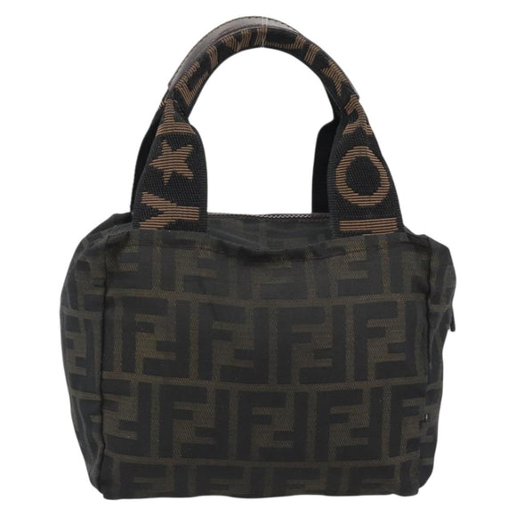 FENDI Zucca Canvas Hand Bag Brown Auth bs35961