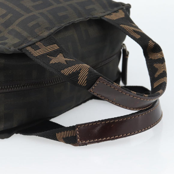 FENDI Zucca Canvas Hand Bag Brown Auth bs35961