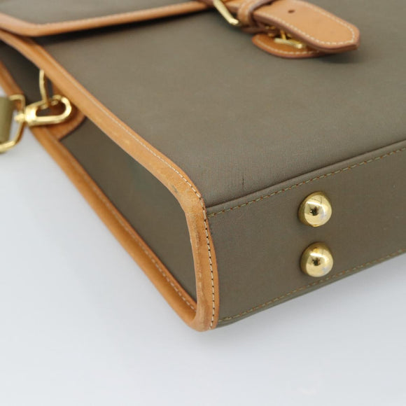 Burberrys Business Bag Canvas 2way Brown Gold Auth bs35965