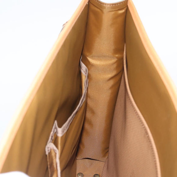 Burberrys Business Bag Canvas 2way Brown Gold Auth bs35965