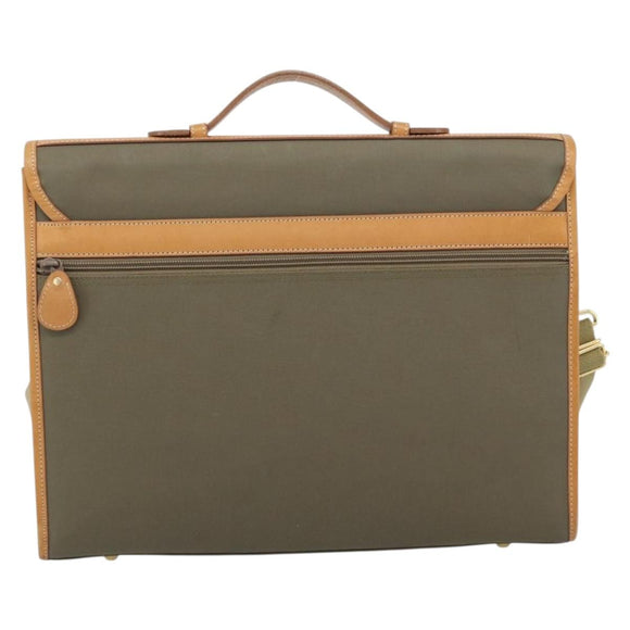 Burberrys Business Bag Canvas 2way Brown Gold Auth bs35965