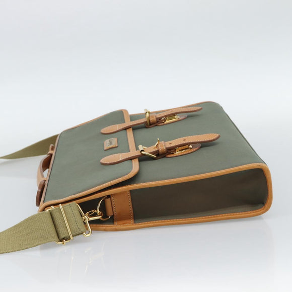 Burberrys Business Bag Canvas 2way Brown Gold Auth bs35965