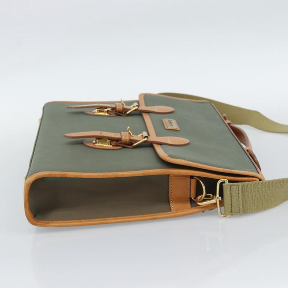 Burberrys Business Bag Canvas 2way Brown Gold Auth bs35965