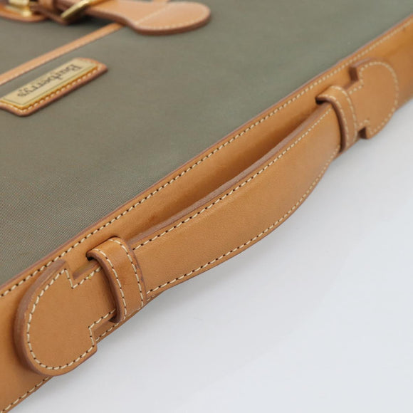 Burberrys Business Bag Canvas 2way Brown Gold Auth bs35965