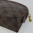 LOUIS VUITTON Damier Ebene Pochette Cosmetic PM Pouch N47516 LV Auth bs35970-15