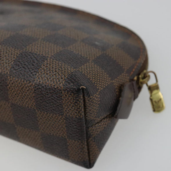 LOUIS VUITTON Damier Ebene Pochette Cosmetic PM Pouch N47516 LV Auth bs35970
