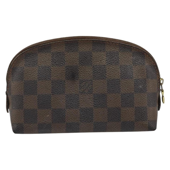 LOUIS VUITTON Damier Ebene Pochette Cosmetic PM Pouch N47516 LV Auth bs35970