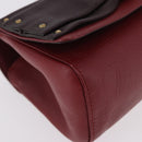 Chloe Ribbon Chain Shoulder Bag Leather Red Gold Auth bs35972A-10
