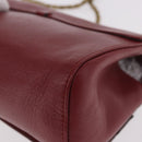 Chloe Ribbon Chain Shoulder Bag Leather Red Gold Auth bs35972A-13