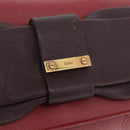 Chloe Ribbon Chain Shoulder Bag Leather Red Gold Auth bs35972A-14