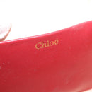 Chloe Ribbon Chain Shoulder Bag Leather Red Gold Auth bs35972A-16