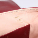 Chloe Ribbon Chain Shoulder Bag Leather Red Gold Auth bs35972A-17
