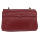Chloe Ribbon Chain Shoulder Bag Leather Red Gold Auth bs35972A-3