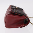 Chloe Ribbon Chain Shoulder Bag Leather Red Gold Auth bs35972A-4