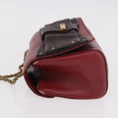 Chloe Ribbon Chain Shoulder Bag Leather Red Gold Auth bs35972A-5