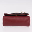 Chloe Ribbon Chain Shoulder Bag Leather Red Gold Auth bs35972A-9