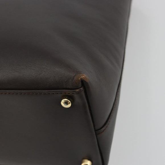GUCCI Bamboo Hand Bag Leather Brown Gold 002 0505 Auth bs35974