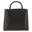 GUCCI Bamboo Hand Bag Leather Brown Gold 002 0505 Auth bs35974-3
