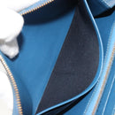 CELINE Long Wallet Leather Blue Black gold Auth bs35975-18