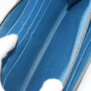 CELINE Long Wallet Leather Blue Black gold Auth bs35975-19
