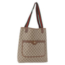 GUCCI GG Supreme Web Sherry Line Tote Bag PVC Beige 39 02 003 Auth bs35976-1