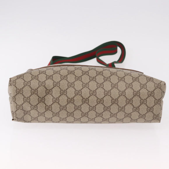 GUCCI GG Supreme Web Sherry Line Tote Bag PVC Beige 39 02 003 Auth bs35976