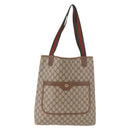 GUCCI GG Supreme Web Sherry Line Tote Bag PVC Beige 39 02 003 Auth bs35976-13