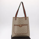 GUCCI GG Supreme Web Sherry Line Tote Bag PVC Beige 39 02 003 Auth bs35976-12
