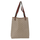 GUCCI GG Supreme Web Sherry Line Tote Bag PVC Beige 39 02 003 Auth bs35976-2