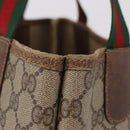 GUCCI GG Supreme Web Sherry Line Tote Bag PVC Beige 39 02 003 Auth bs35976-5
