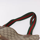 GUCCI GG Supreme Web Sherry Line Tote Bag PVC Beige 39 02 003 Auth bs35976-14