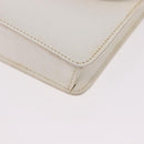 CELINE Chain Shoulder Bag Leather White Gold Auth bs35977-14
