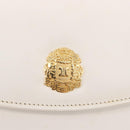 CELINE Chain Shoulder Bag Leather White Gold Auth bs35977-17
