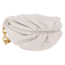 BOTTEGA VENETA Shoulder Bag Leather White Gold Auth bs35978V-1