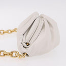 BOTTEGA VENETA Shoulder Bag Leather White Gold Auth bs35978V-5