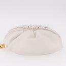 BOTTEGA VENETA Shoulder Bag Leather White Gold Auth bs35978V-9