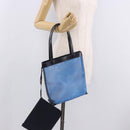 LOEWE Tote Bag Nylon Mesh Blue Silver Auth bs35980-21