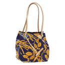 LOEWE Shoulder Bag Canvas Blue Gold Auth bs35981A-1