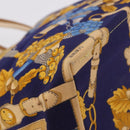 LOEWE Shoulder Bag Canvas Blue Gold Auth bs35981A-15