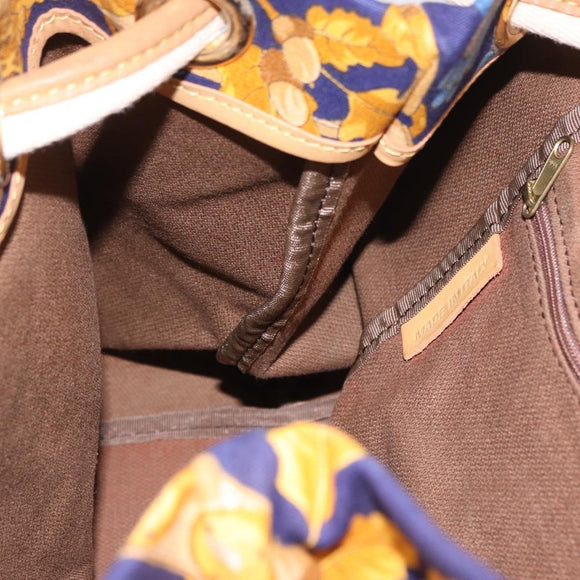 LOEWE Shoulder Bag Canvas Blue Gold Auth bs35981A