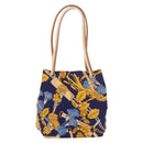 LOEWE Shoulder Bag Canvas Blue Gold Auth bs35981A-2